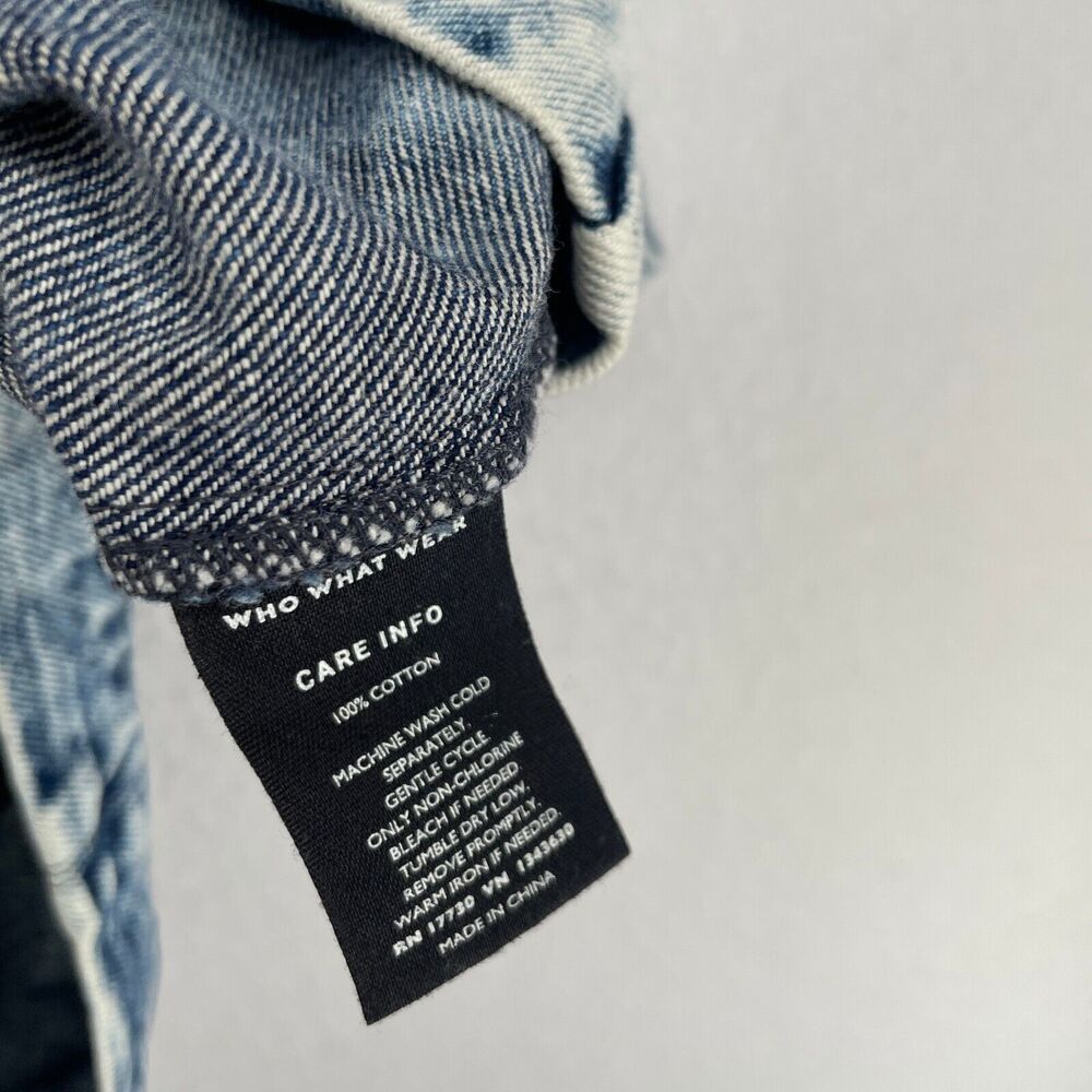 Who What Wear Acid Wash Denim Mini Dress in Blue - Picture 10 of 13